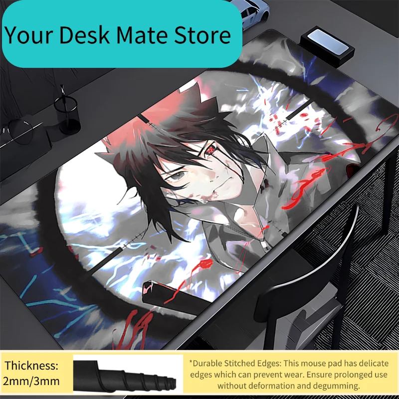 

Коврик для мыши Naruto Sasuke, большой офисный коврик для ПК, игровой коврик для геймеров, белый коврик для мыши с окантовкой, коврик для клавиатуры, настольный коврик, коврик для стола