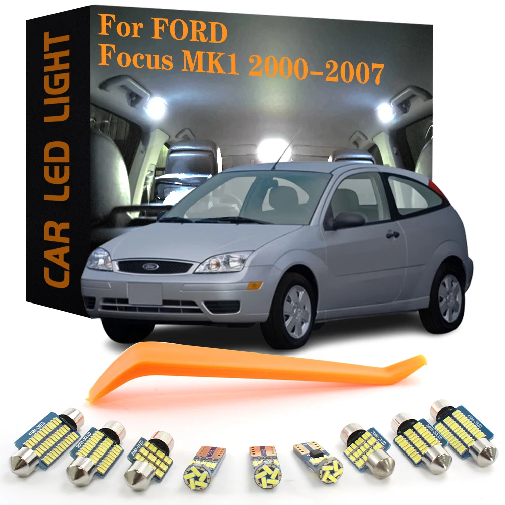 9pcs Canbus accessori per auto LED lampade per interni per Ford Focus MK1 berlina Hatchback 2000 2001 2002 2003 2004 2005 2006 2007 nessun errore