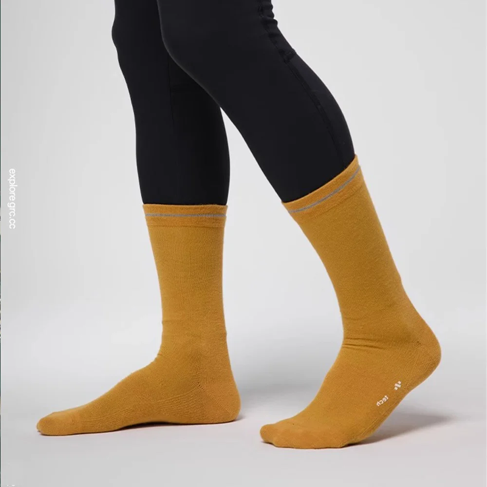 

Зимние велосипедные носки GRC, термоотражающие длинные трубки, спортивные носки для езды на шоссейном велосипеде MTB