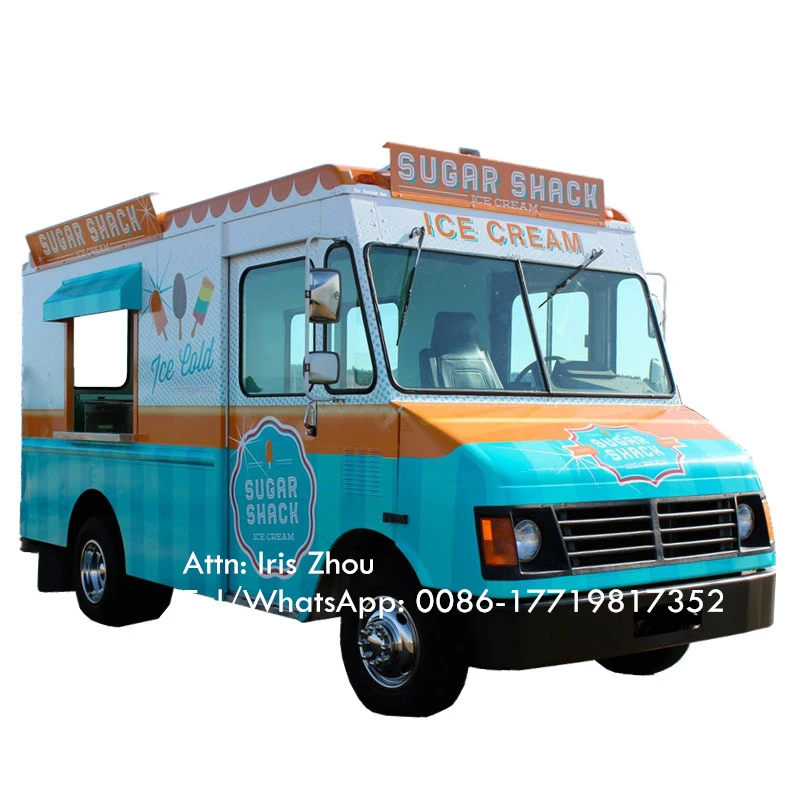 

Outdoor Vintage 5.2m Long Mobile Food Cart For Fast Food Trailer Mobile Food Truck Best Quality