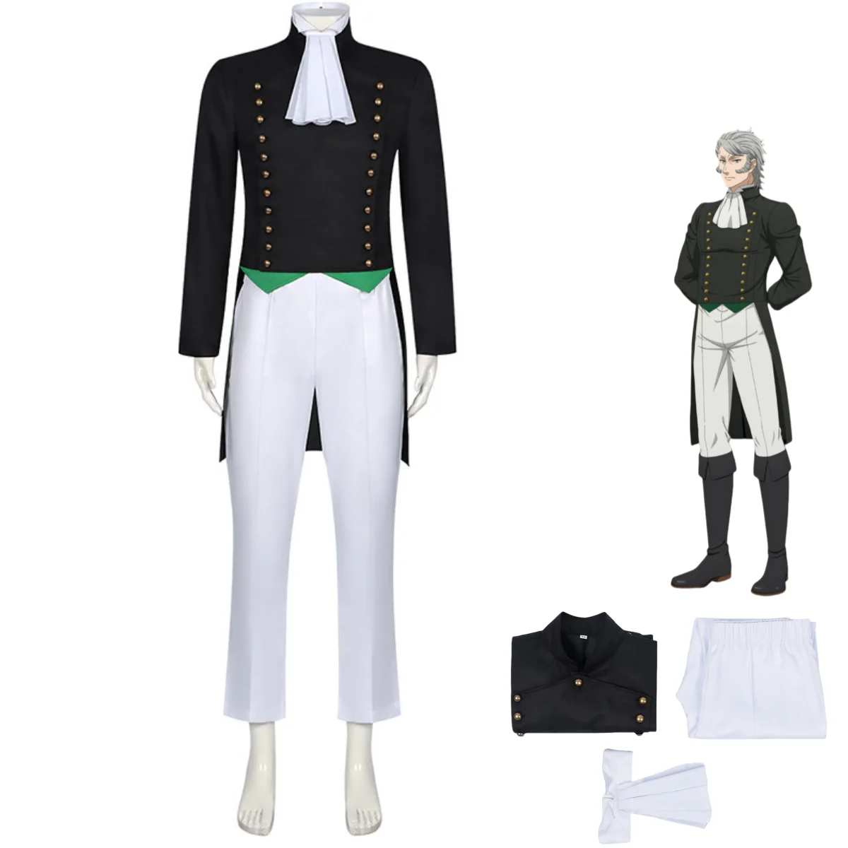 Anime Black Butler Kuroshitsuji - Emerald Witch Sieglinde Sullivan Cosplay Costume Black Swallowtail Top Man Carnival Party Suit