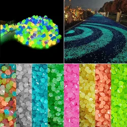 50/100/200Pcs Luminous Stones Fish Tank Aquarium Ornament Glow In The Dark Pebbles Outdoor Yard Lawn Path Walkways Decorations