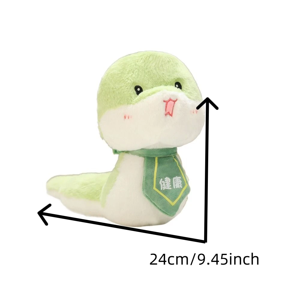 Lindo juguete de peluche de serpiente de 24CM, muñecos de peluche de serpiente bendición de dibujos animados, serpiente suave y esponjosa, mascota de Año Nuevo, juguetes para niñas