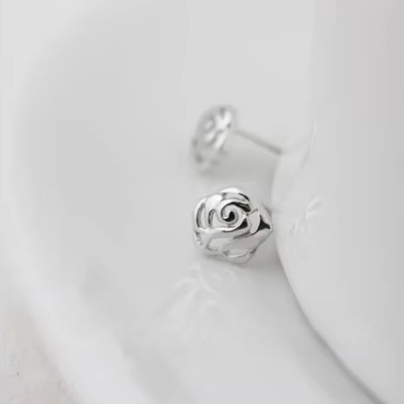 925 Sterling Silver Zapobiegaj alergiom róże Brincos Kolczyki sztyfty dla kobiet Kolczyki ślubne Biżuteria Akcesoria — zdjęcie 6