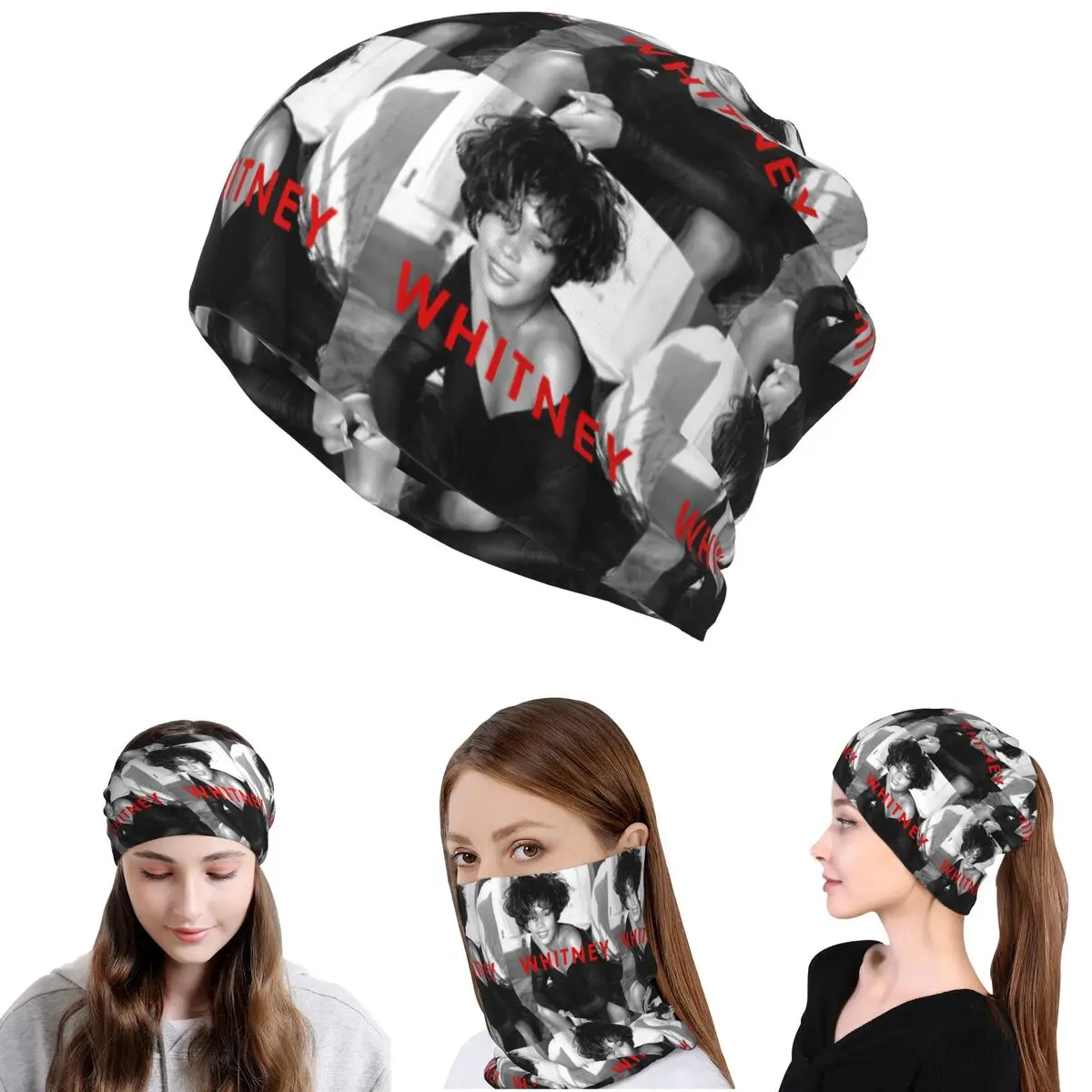 

Vintage Whitney Houston Inspired Bandana Neck Gaiter Wrap Scarf Multi-use Headwear Beanies Hat Unisex Adult Winter