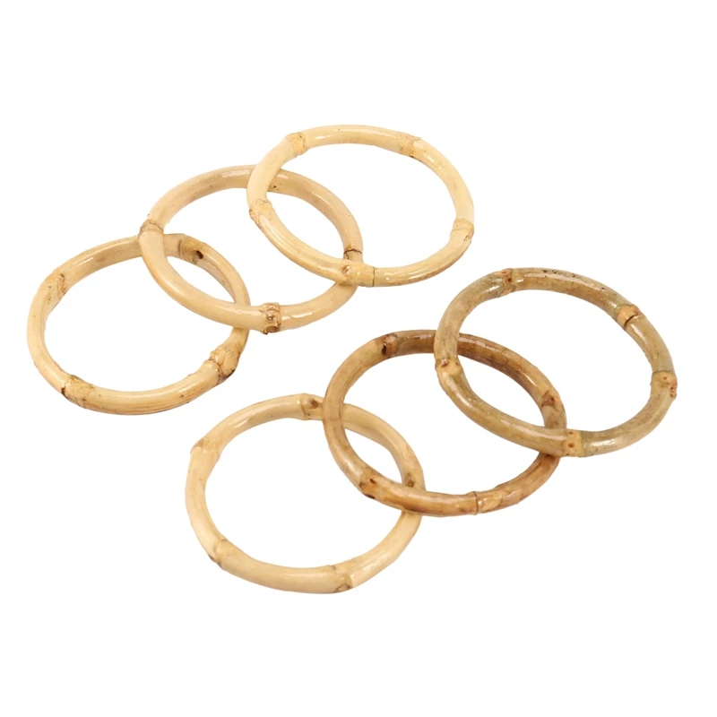 

LUDA Handmade Bamboo Napkin Ring Natural Rustic Napkin Holders Natural Napkin Holder Rings Table Decorations, Set Of 6