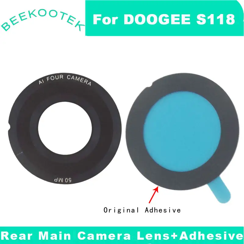 غطاء زجاج عدسة الكاميرا الخلفية الأصلية الجديدة DOOGEE S118 مع لاصق لهاتف DOOGEE S118 S سايبر الذكي