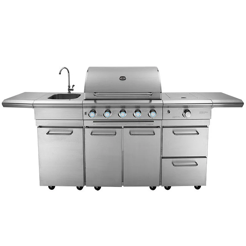 2024 High quality Stainless Steel BBQ Gas Grill Island Outdoor Kitchen Gas Oven for Garden use