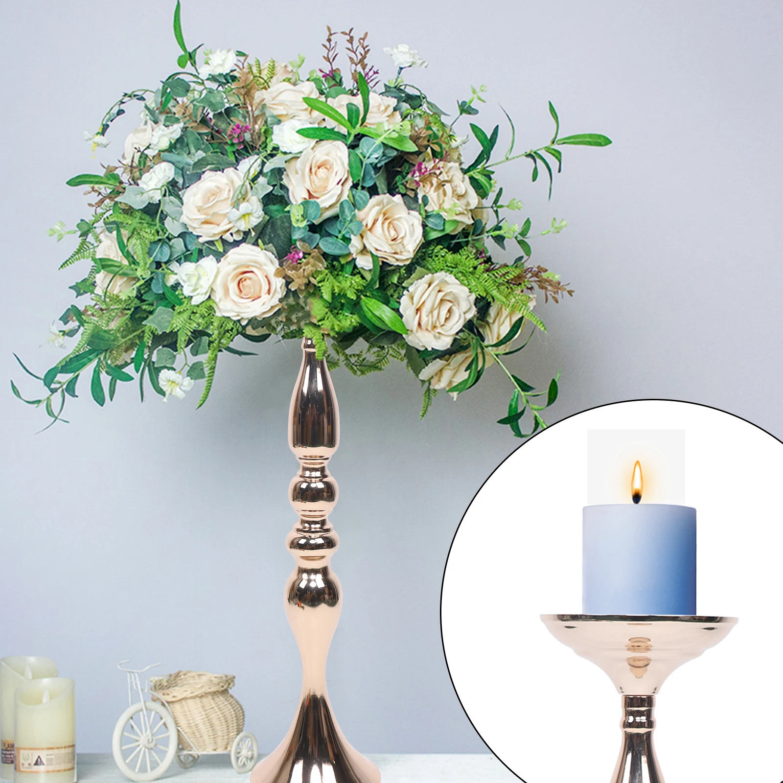 Wedding Centerpieces Flowers Metal Candle Holders Flower Vase Table Stand Party Decor Home Arrangement Road Lead Candlesti