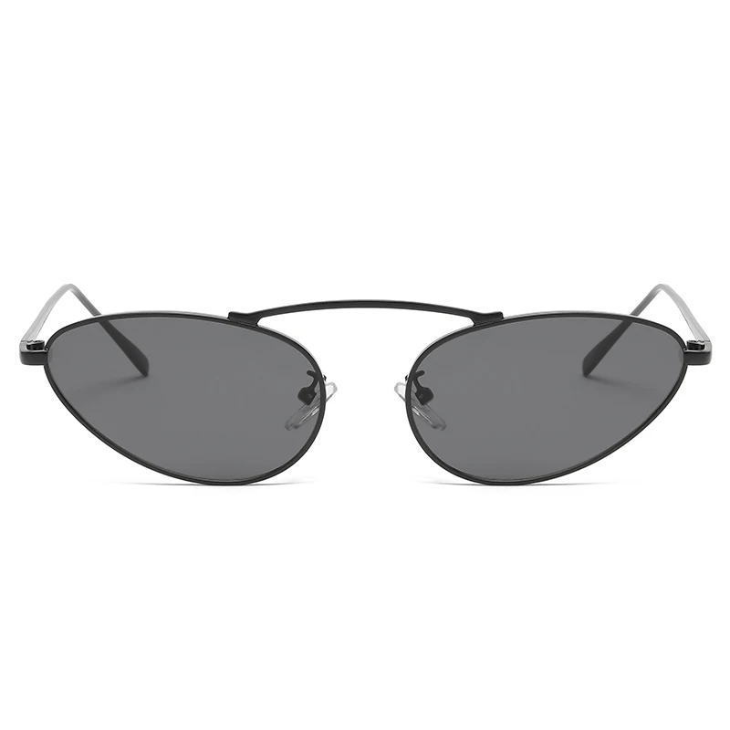 New Triangle Cat Eye Sunglasses Sun Glasses Female Metal Frame Oval Eyeglasses Unique Elegant Green Eyewear UV400