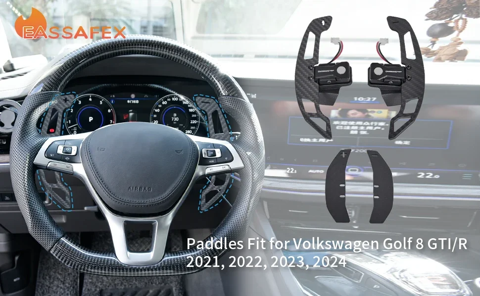 Sell Well For Golf 8 GTI/R 2021,2022,2023,2024 Steering Wheel Carbon Fiber Magnetic Shift Paddles
