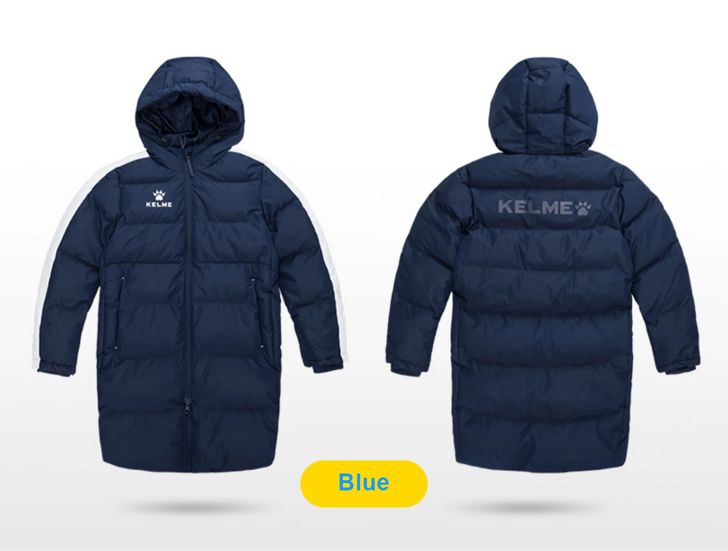 KELME Kid Winter Jacket Long Solid Sports Training Coat Child Overcoat Outrwear Warm Cotton Padded Winter Coat Boys Girl 3883406