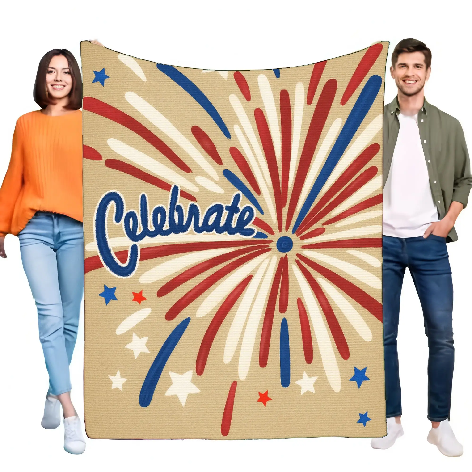 Celebrate Blanket Soft Cozy Fireworks Design Lightweight Throw Perfect for Birthdays and Special Events