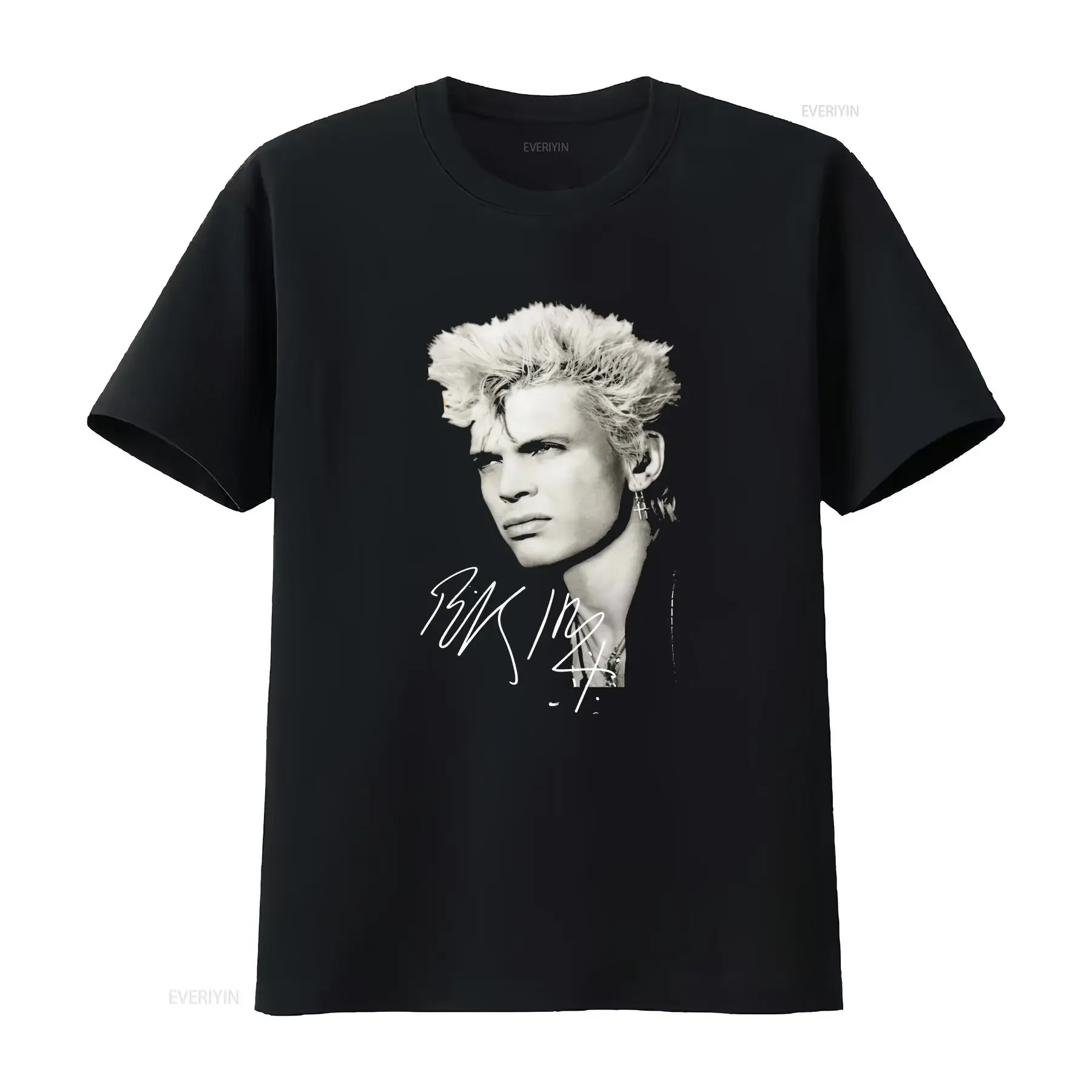 Billy Idol Signature Music for Fan Black All Size t Shirt vintage Washed designer clothes Stretched Breathable homme graphic