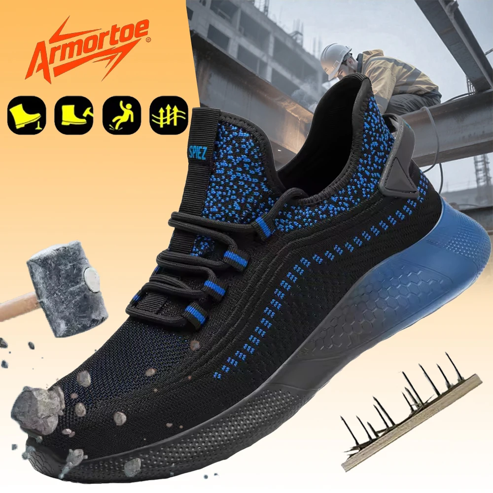 

ArmorToe Steel Head Four Seasons Models Anti-smash Anti-stabbing Safety Shoes Work Shoes Breathable Sports Shoes #Armor2713