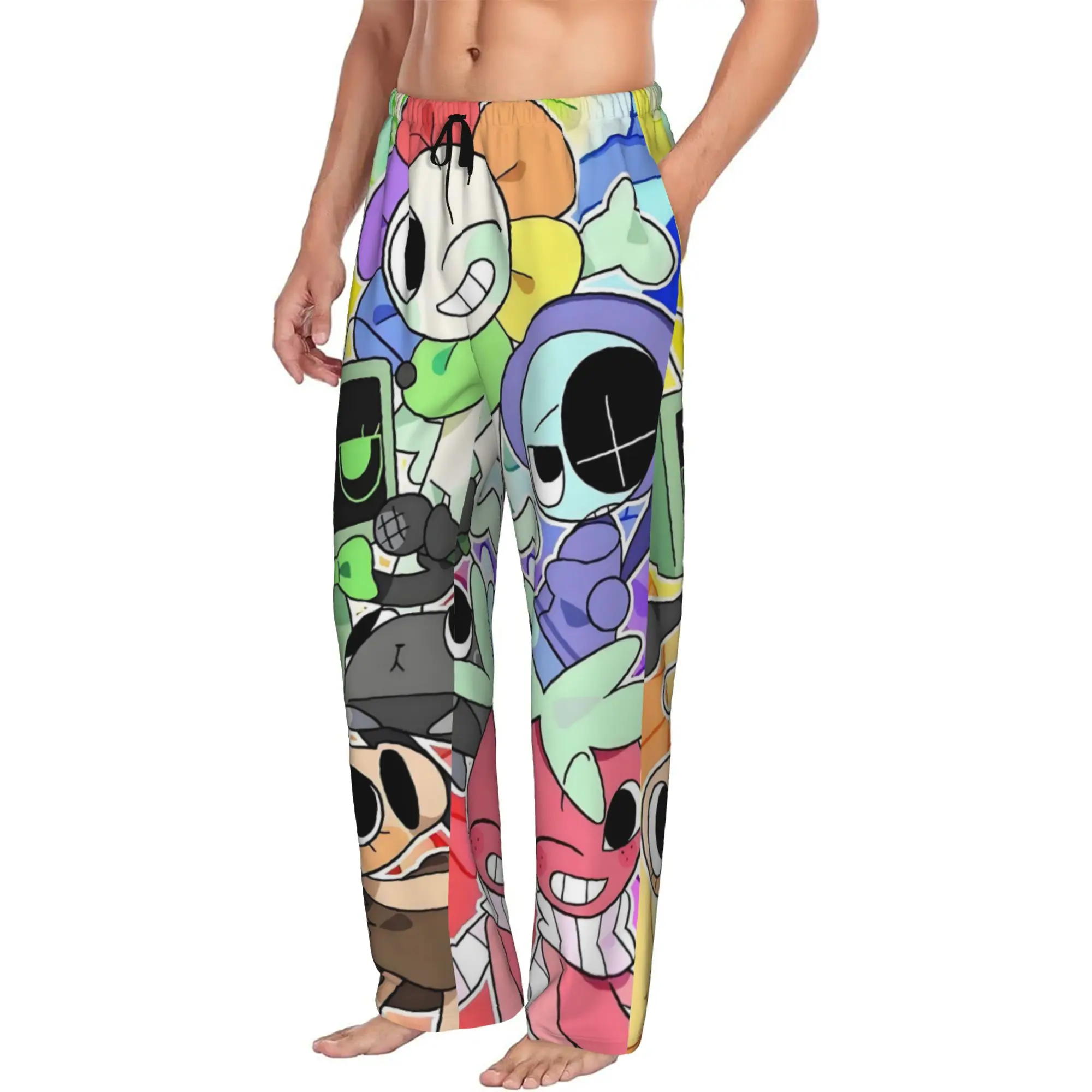 Custom Print Men's Dandys World Pebble Pajama Pants Game Anime Sleepwear Sleep Lounge Bottoms with Pockets