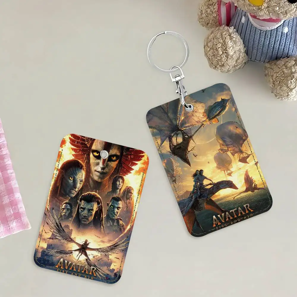 Movie Avatar Fire and Ash Card Holder With Keychain Executive Protection For Bank Credit Subway Bus Case