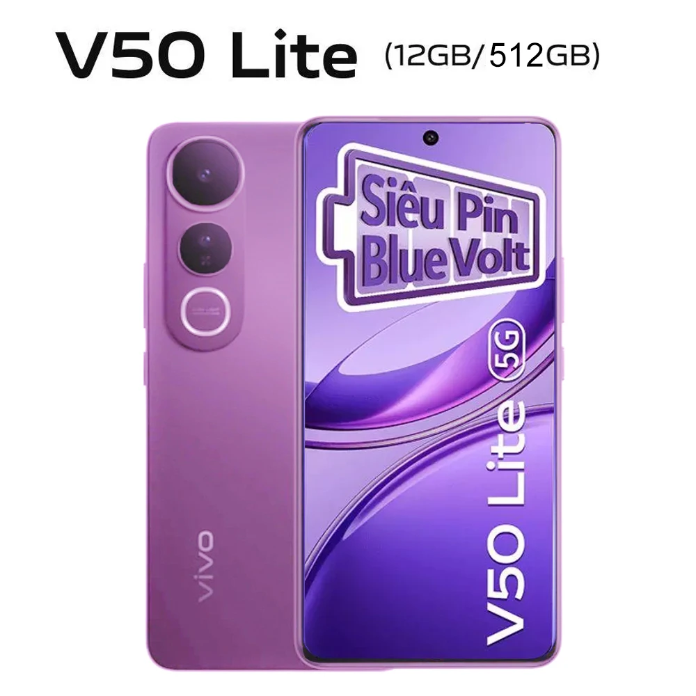 VIVO V50 Lite 5G EU/US/UK specification 2392×1080 resolution 12GB +512GB large memory 6500mAh long battery life smart phone