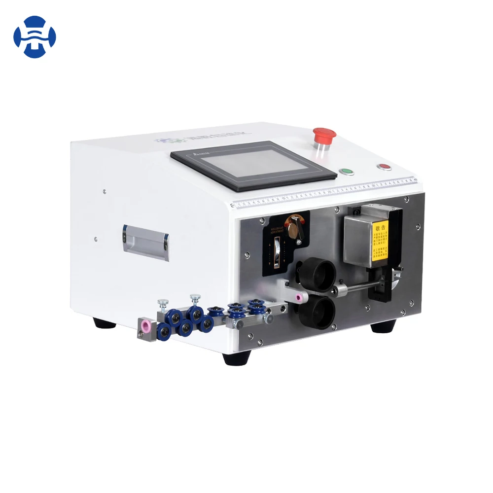 Small size computer core cable peeling slicing equipment hard wire  computerized wire cutting stripping and bending machine