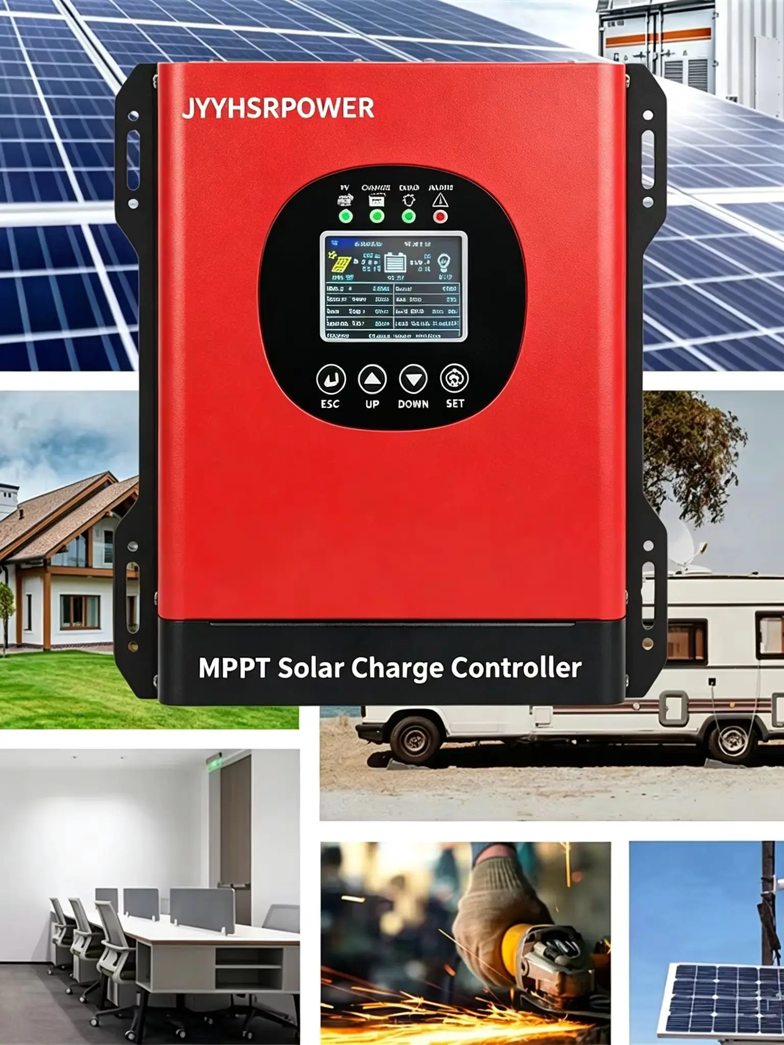 HXCONTROLLER MPPT Solar-PV-Laderegler, automatisch kompatibel mit mehreren Energiespeicherbatterien, All-in-One-Solar-Lademanagementgerät mit schnellem Erhaltungsladefunktion.