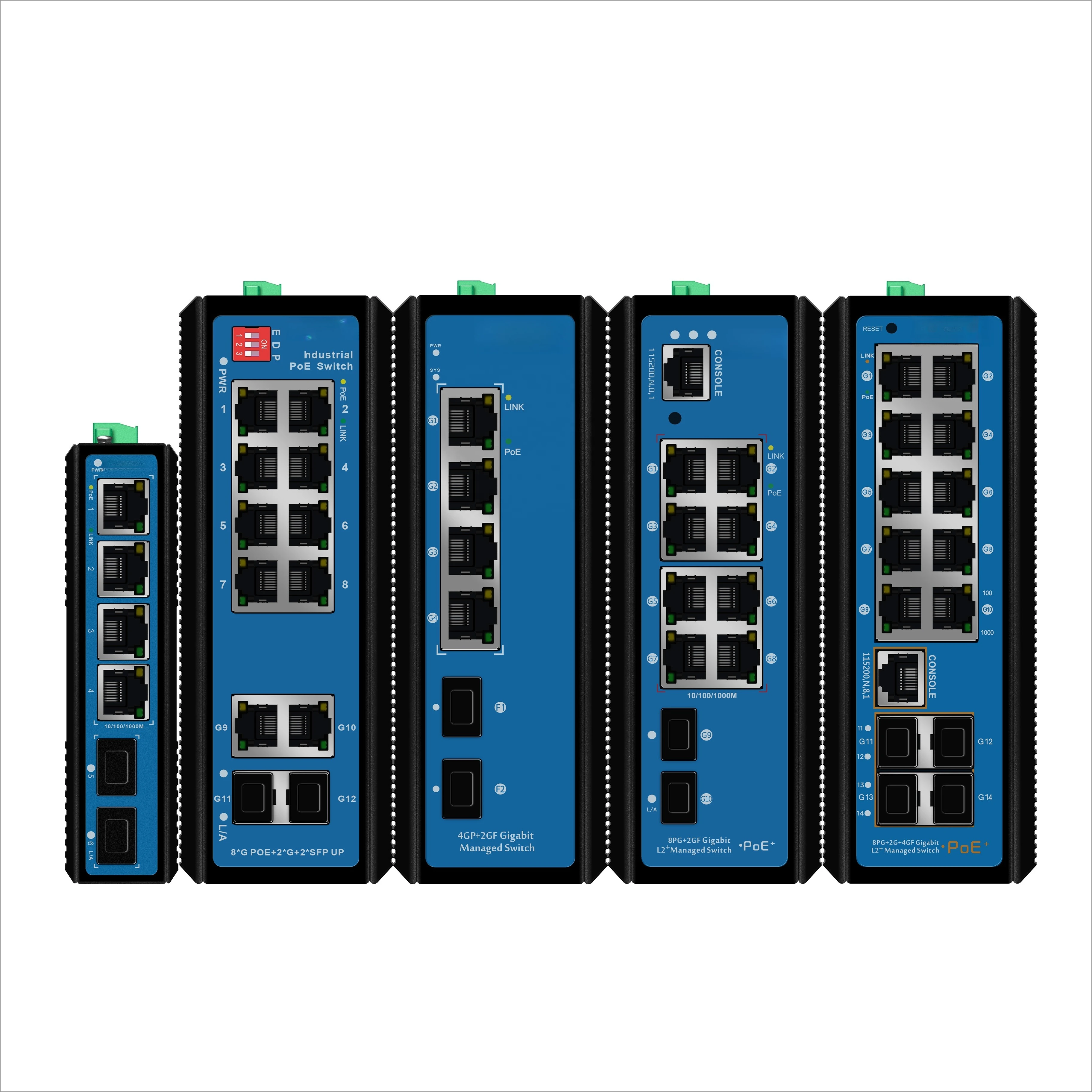 

Factory Best Price 2/4/8/12/16/24 Port Gigabit Outdoor Industrial PoE Switch