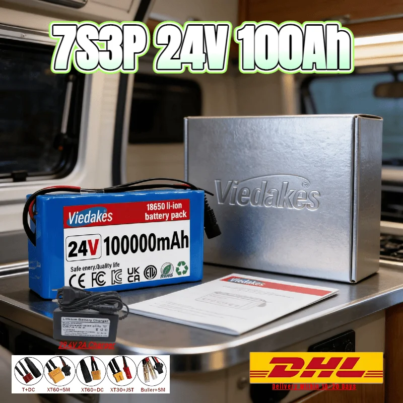 

Литий-ионный аккумуляторный блок 7S3P 24В 100Ач 18650 – с интеллектуальной BMS, сертифицированной CE, 1000+ циклов для профессиональных автономных солнечных систем