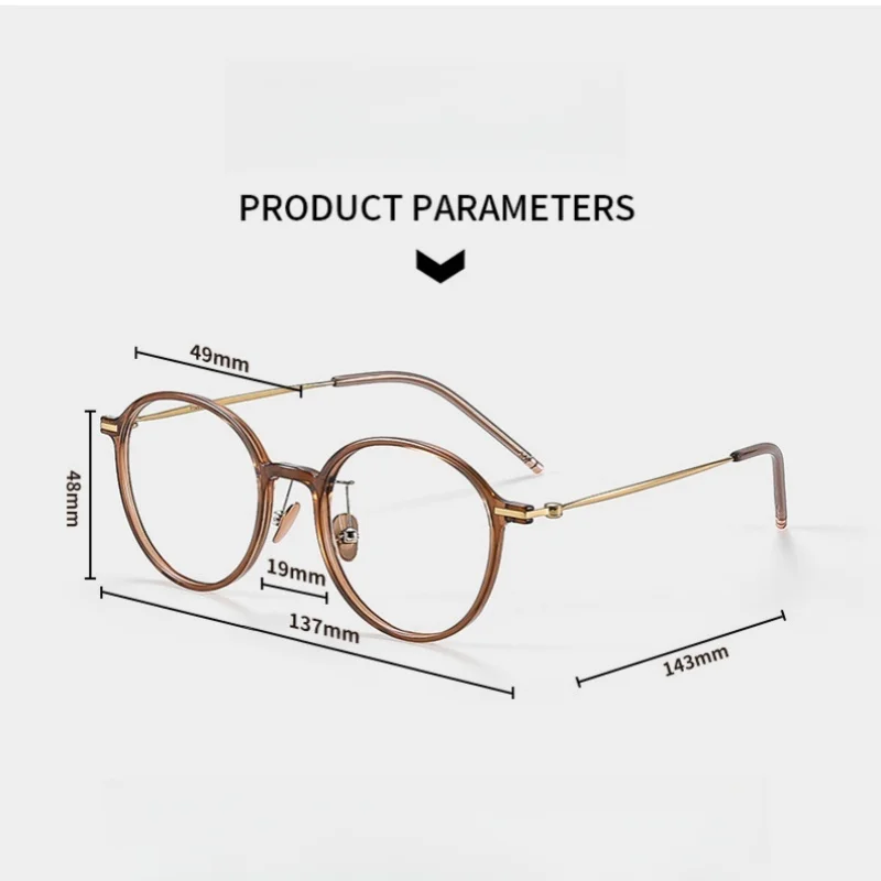 F DRACON Titanium Round Eyeglass Frame, Unisex