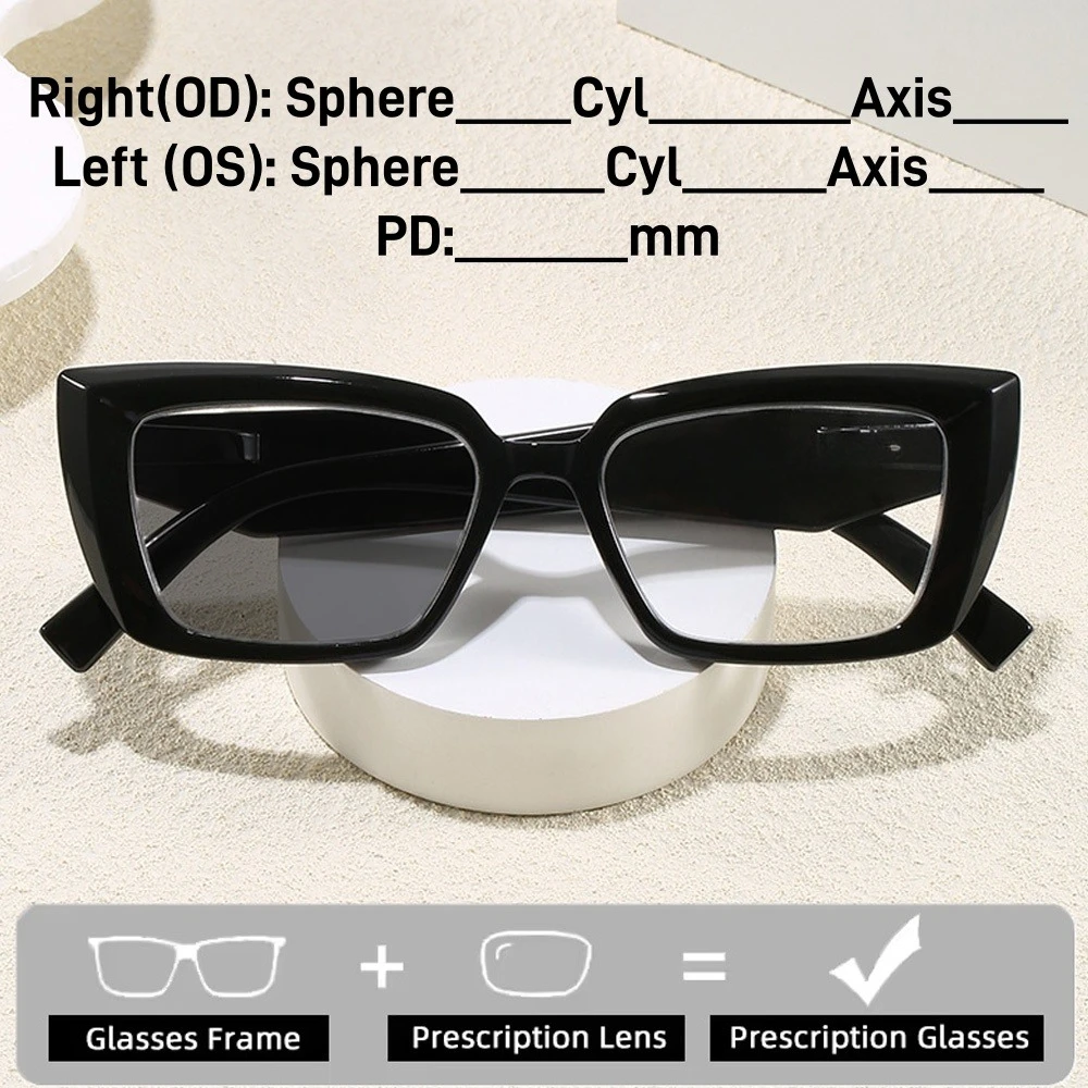 

Новые квадратные фотохромные очки с диоптриями, модные, цветные, с высокой четкостью изображения, антибликовые, с защитой от синего света, на заказ.