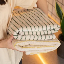 Retro Pinstripe 100% Combed Cotton Towel Yarn-Dyed Craft Embroidered Jacquard Bathroom Towel Skin-Friendly Face Towel for Kids