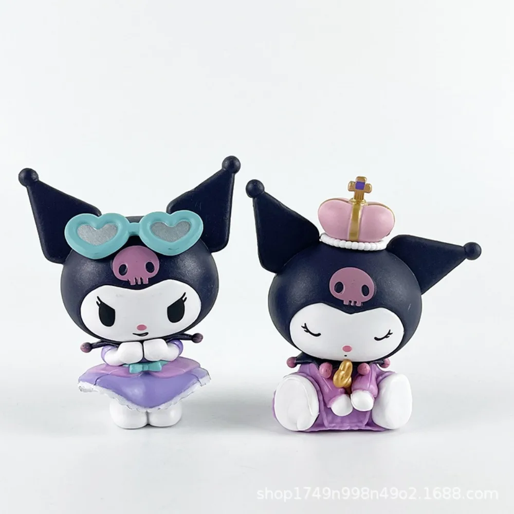 Authentic 6 Exquisite Sanrio Kuromi Birthday Party Series Figurines Models Mischievous Theater Ornaments Dolls Gifts Trendy Toys