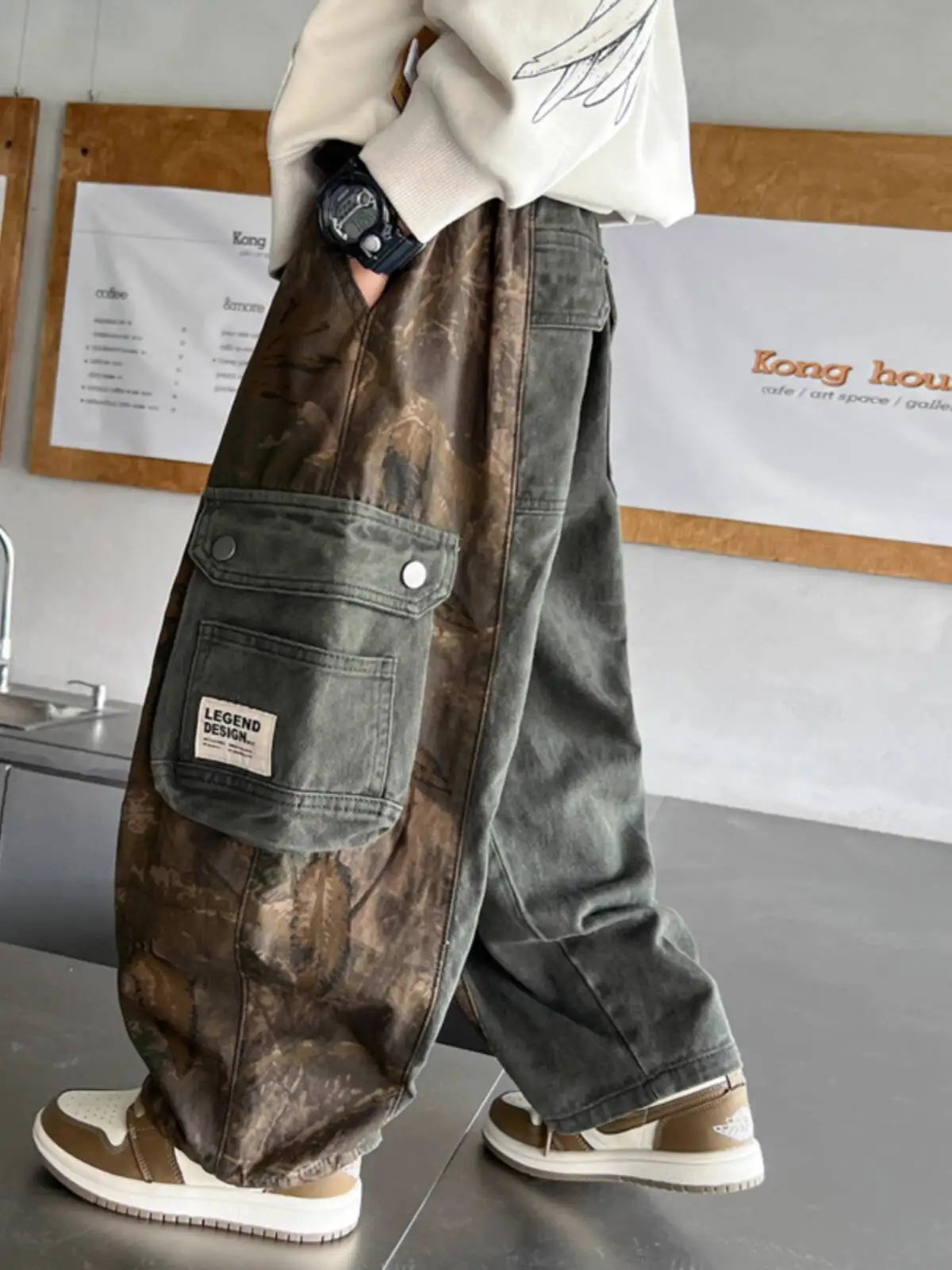 2025 New Autumn Wide Leg Cargo Pants Children's Loose Fall Trousers, Cool Trendy Street Style