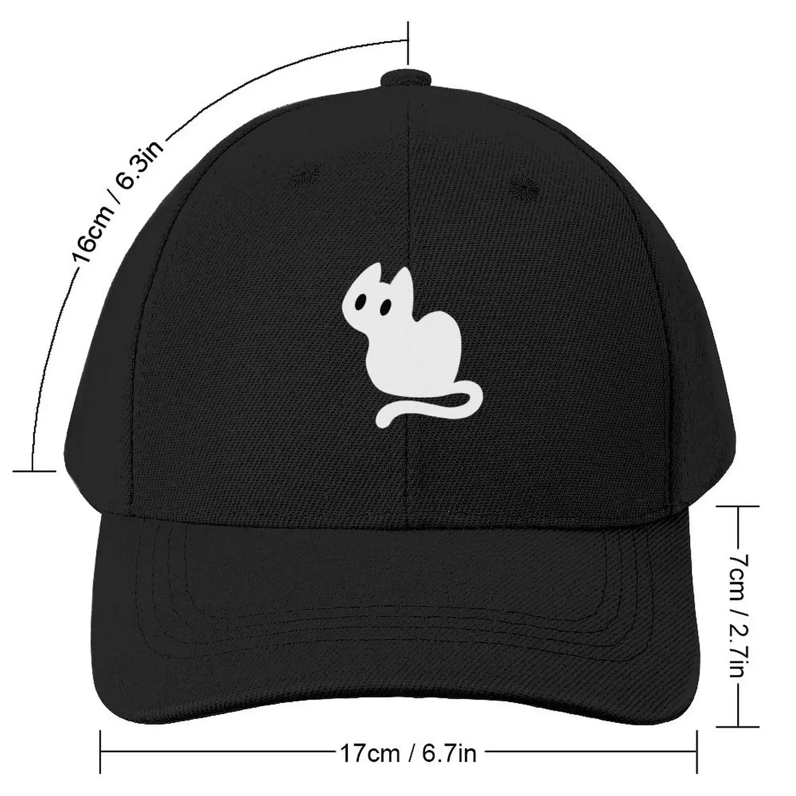 Sitting White Cat Baseball Cap Golf Hat Custom Cap For Women 2024 Men's