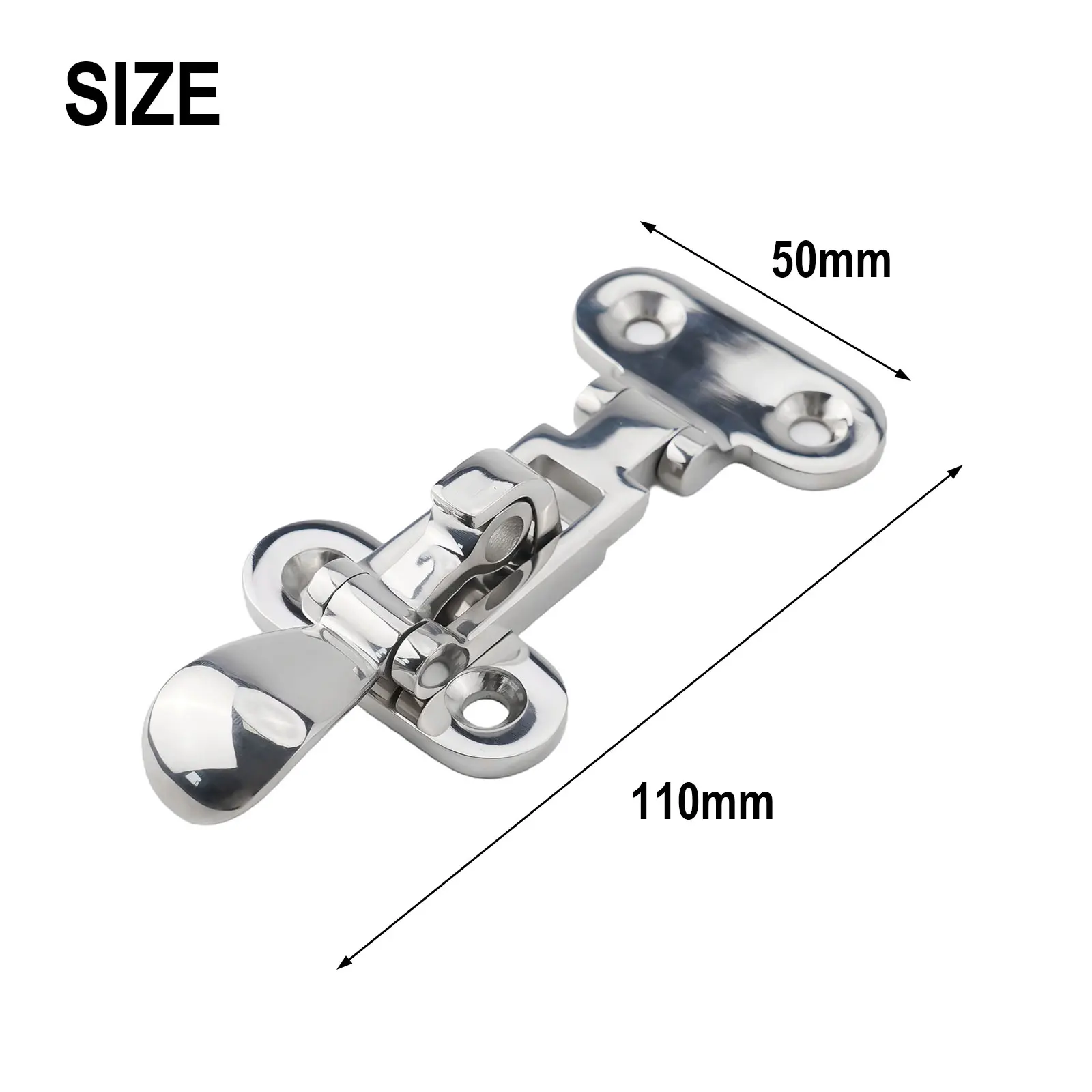 

Locker Boat Door Latch Lock Anti-Rattle Easy Installation Holding Clamp Marine Grade Parts 110*50mm 316 Stainless Steel