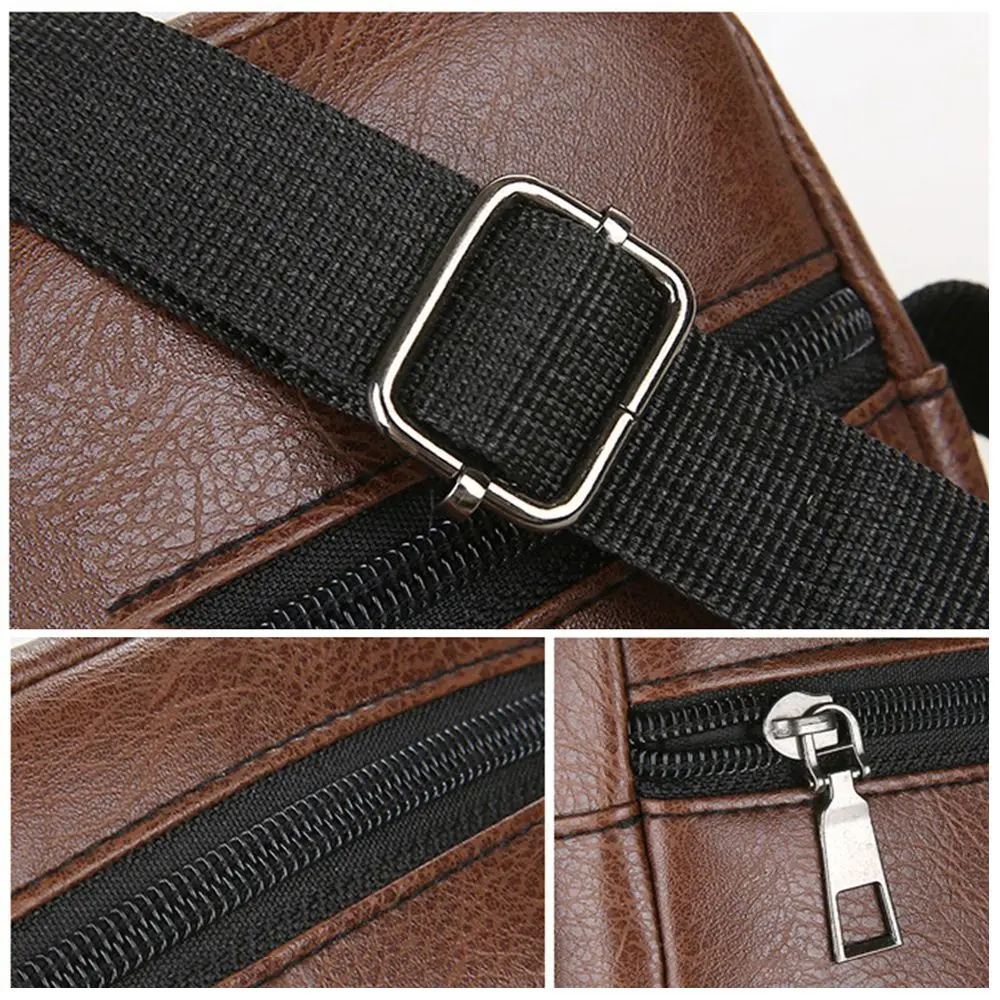Men Small PU Leather Totes Messenger Bag Shoulder Bags Handbags
