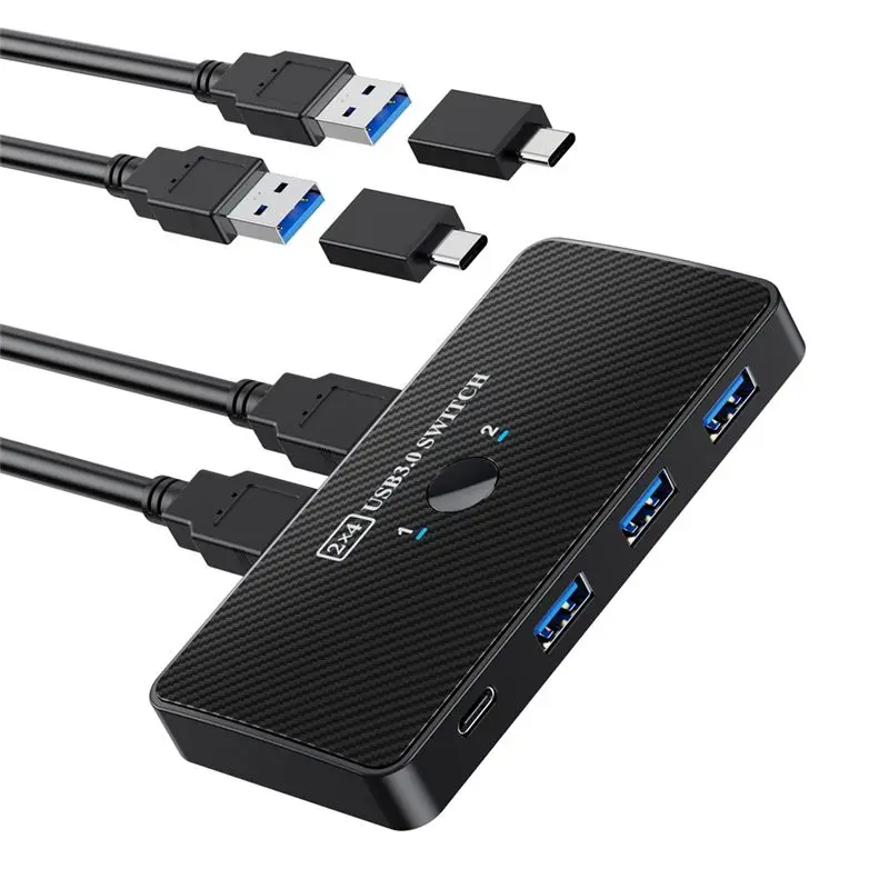 Exquisite-USB3.0 Splitter HUB Switch SA06 2 Computers Shared Adapter Printer 2 In 4 Out Shared HUB Switch