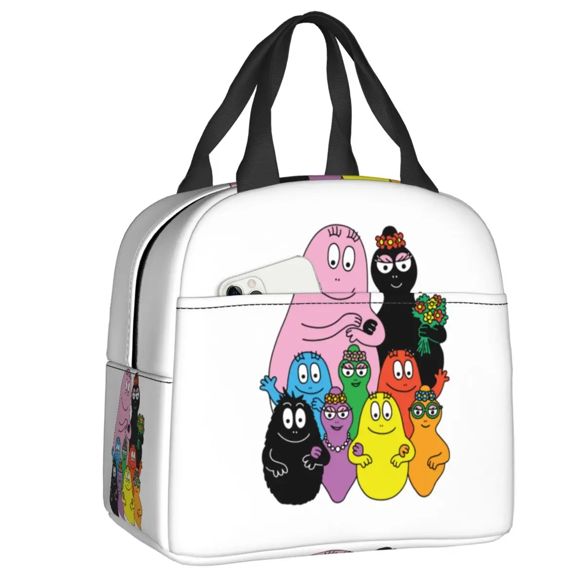 

Портативный ланч-бокс с изображением Барбапапы, многофункциональная термосумка для еды, изолированная сумка для обеда для женщин, детей и студентов