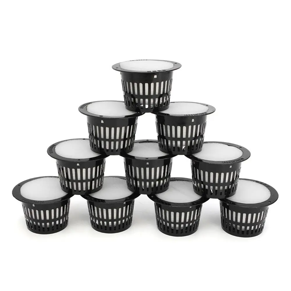 Aeroponic 10pcs Hydroponic Garden Clone Vegetable Foam Insert Nursery Pots Net Cup Mesh Pot Planting Basket