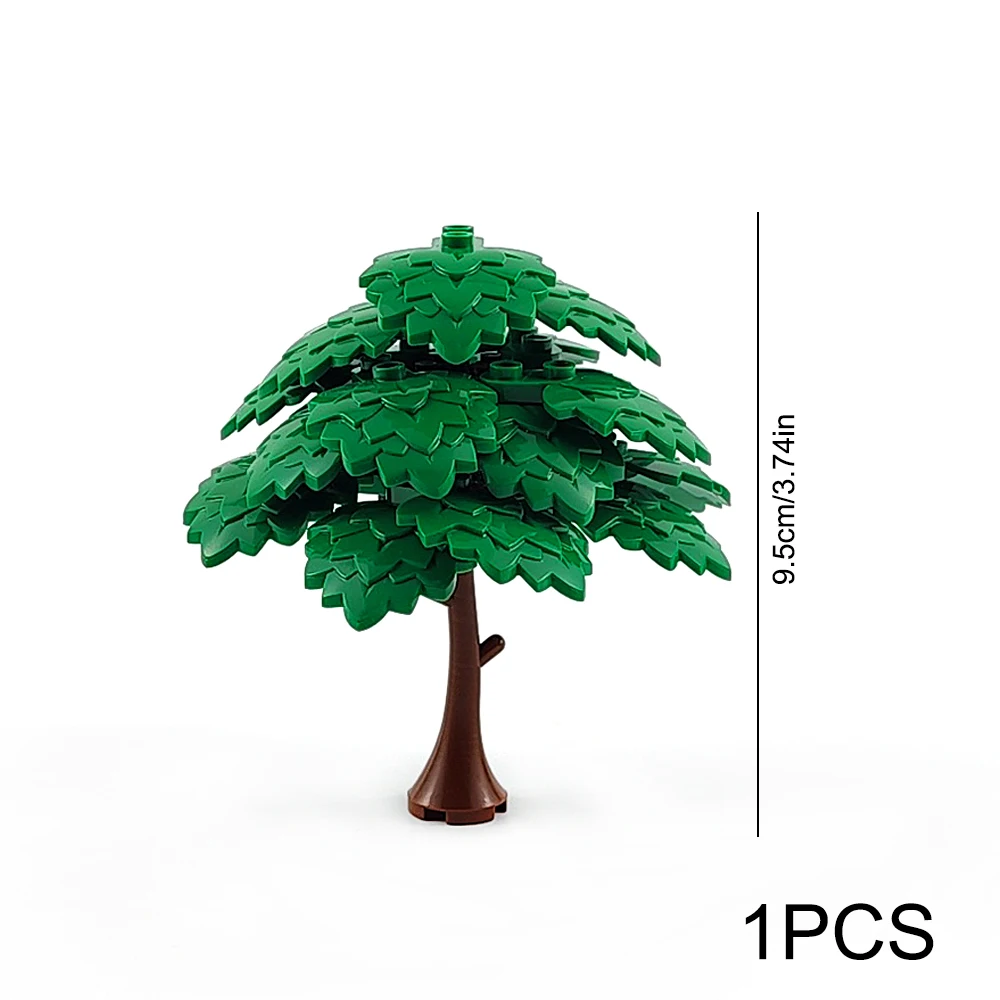 MOC Stadt Garten Baustein Baum Spielzeug DIY Montage Kiefer Kokospalme Street View Wald Pflanze Stamm Blätter Gras Zubehör