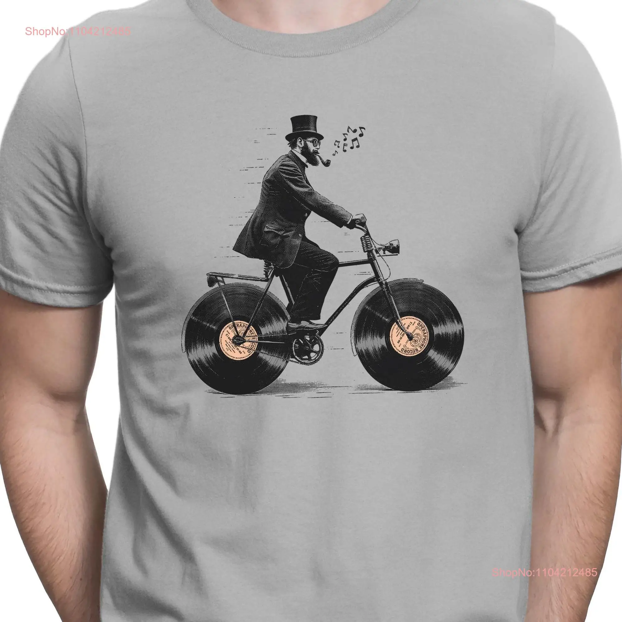 Vintage Victorian Bicycle T Shirt 60's Vinyl record collector music tee long or short sleeves