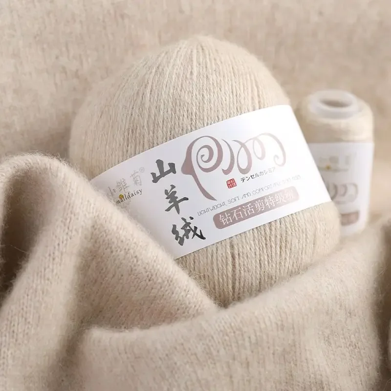 100% Pure Cashmere Woolen Yarn for Knitting 100 Grams Sweater Scarf Winter Medium Thick 3 Ply Inner Mongolia Crochet Thread Warm