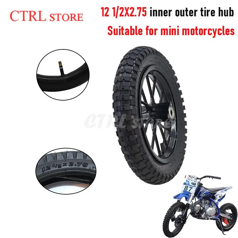 12 inch new children's mini motorcycle trolley 12 1/2X2.75 rear wheel pneumatic tire inner tube rim car aluminum wheel hub parts