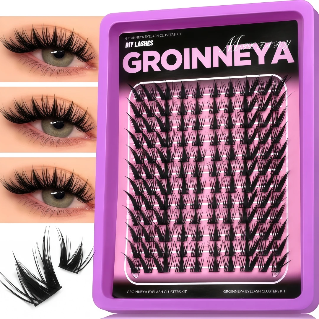 Manga Lash Clusters Spiky Anime Lashes Fairy Cat Eye Lashes Natural Kitten Eyelashes Curly Wispy Individual Lashes Reusable Wate