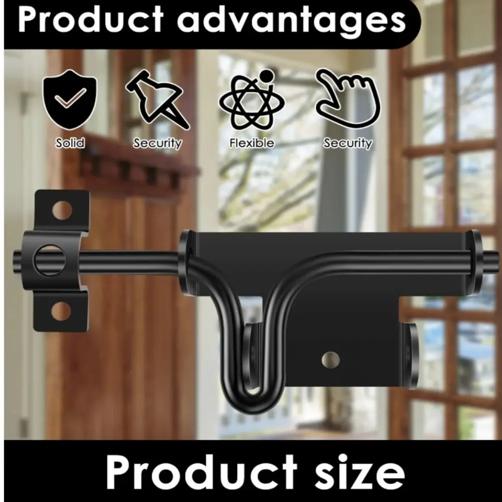 

Black Bolt Door Bolt Lock Solid Sliding Bolts Carbon Steel Iron Bolt Sliding Lock Vinyl Gates Simple Deadbolt Pin Gate Lock