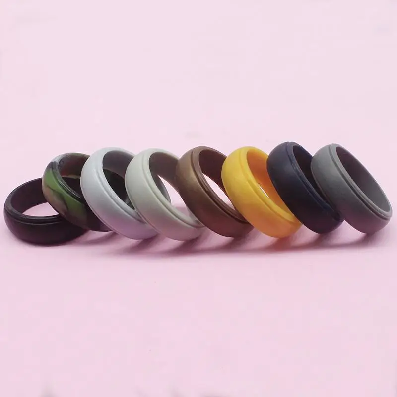 

1pc New Simple Men Silicone Rings Hypoallergenic Flexible Women Wedding Rubber Bands 8mm Food Grade Silicone Finger Rings