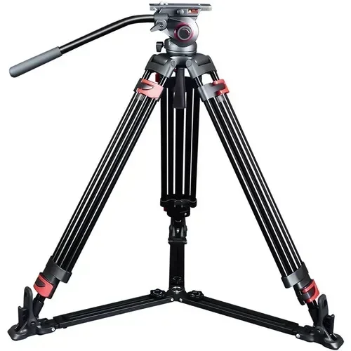 

Aluminum Professional Camera Tripod with Fluid Head and Ground Spreader