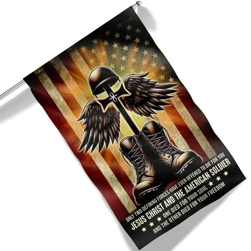 Memorial Day Honor Jesus Christ and Our Fallen American Soldier Flag Graden Flag UUI GGX