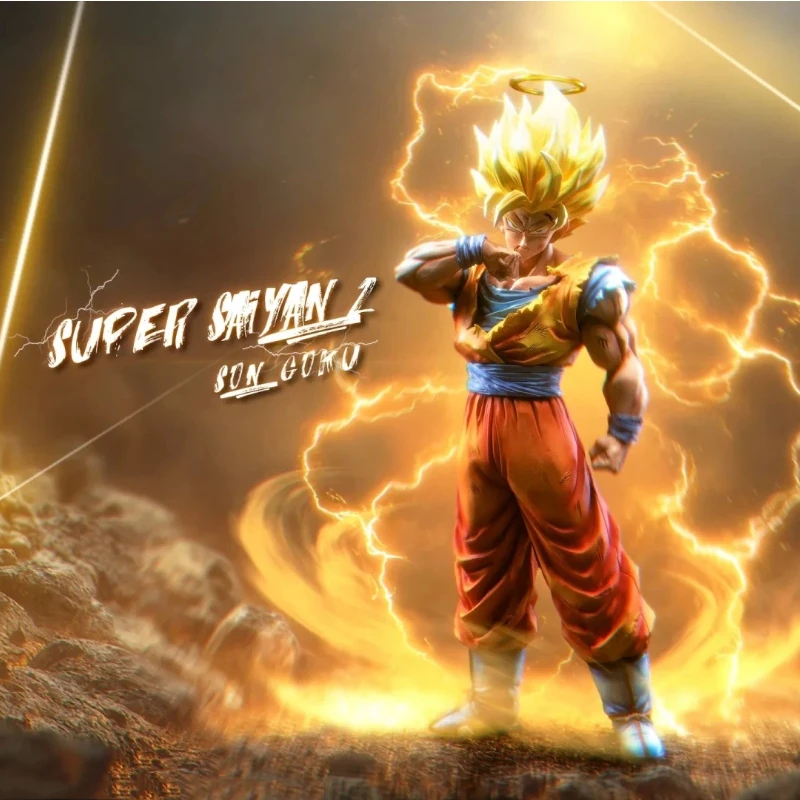 Dragon Ball 30cm Super Saiyan 2 Son Goku versión Premium figura de acción iluminada modelo de Anime juguete con Base adorno para el hogar regalo para niño