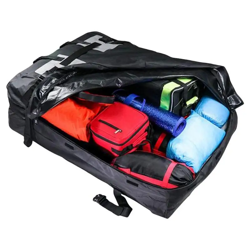 Car Rooftop Cargo Carrier Bag 15 Cubic Feet Car Cargo Roof Bag In Foldable Design 600D Oxford Cloth Waterproof Soft Car Roof Bag