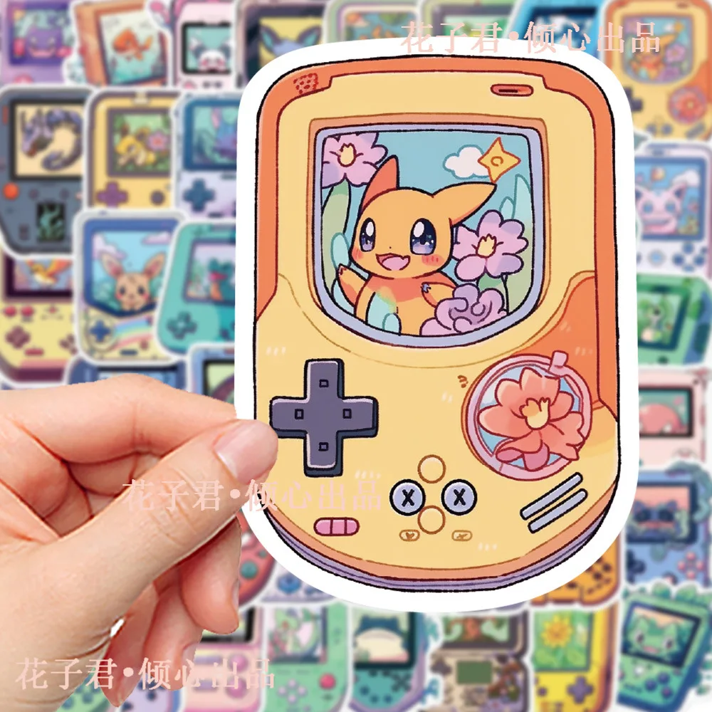 50PCS Cartoon Game Console Pokemon Stickers Cute Anime Decals  DIY Laptop Phone Waterproof Kawaii Graffiti Sticker Kids Toy