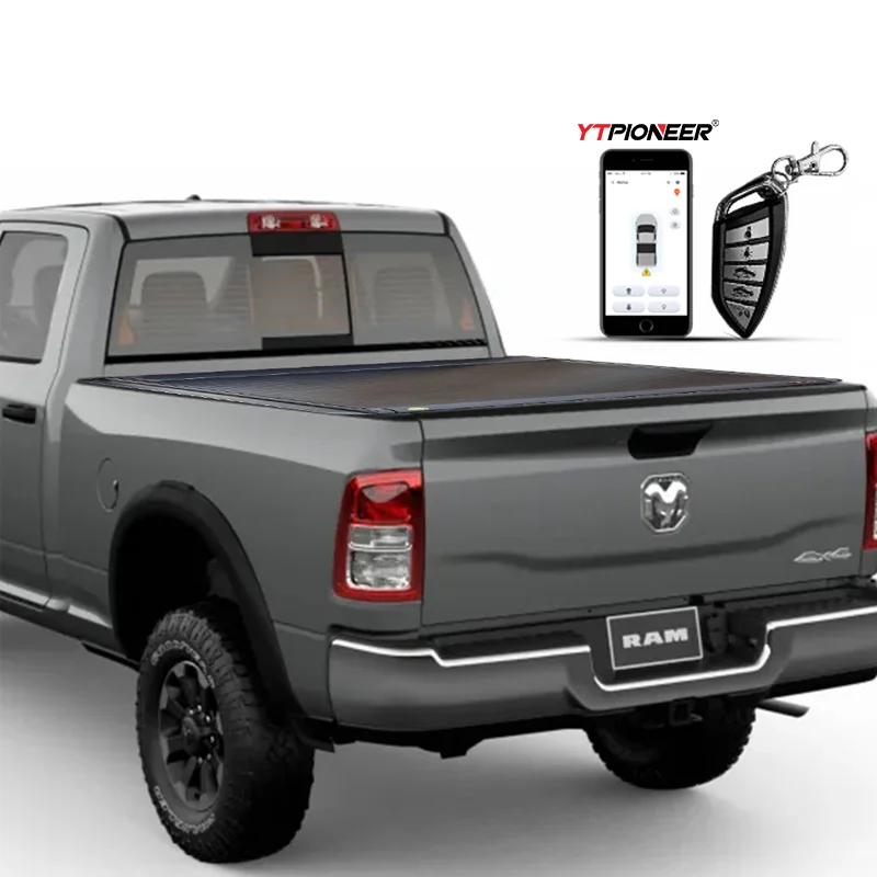 

YTPIONEER Pickup Accessories Retractable Aluminium Alloy Roller Shutter Tonneau Cover For Ram 1500 2500